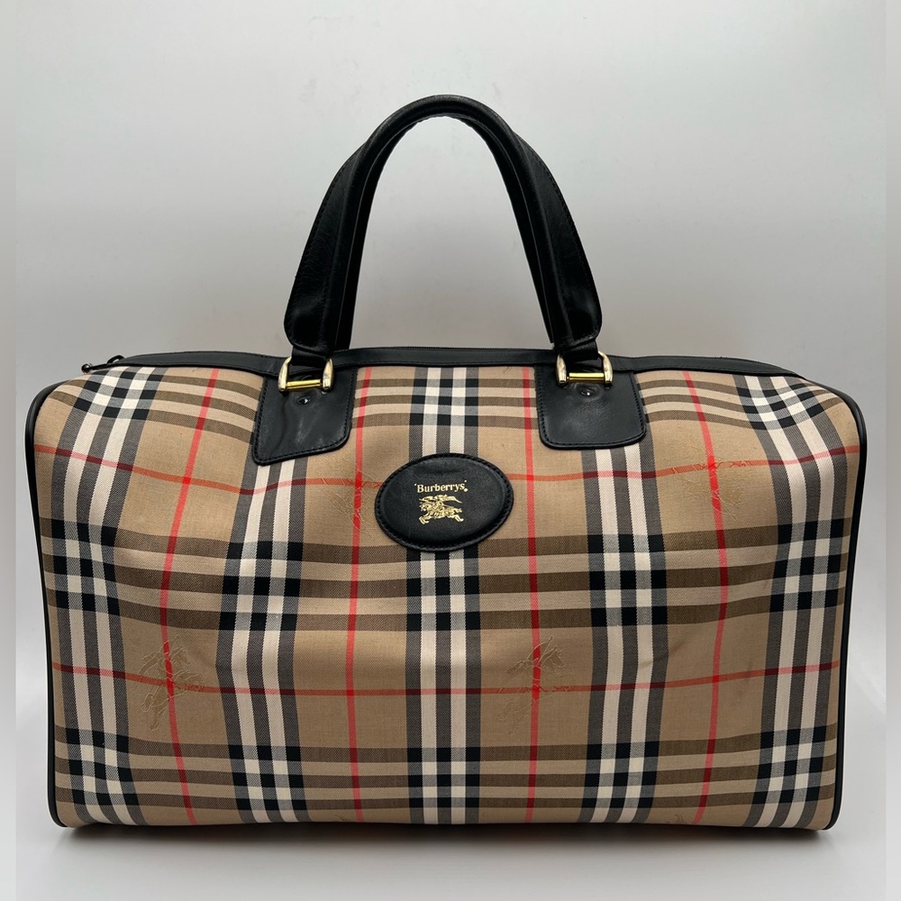 🌹🌺Burberry Nova Check Boston Travelling Bag-Vintage🌺🌹